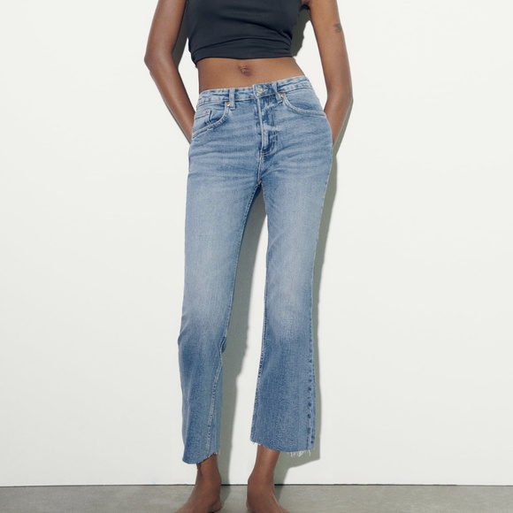 Zara Jeans Zara Mid Rise Flare Cropped Flare Jeans Poshmark